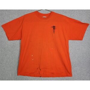 Vince Gill Local Crew 1998 Vintage Tour Shirt Orange XL Skeleton Distressed‎